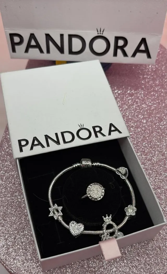 Pulsera y Anillo Pandora Plata