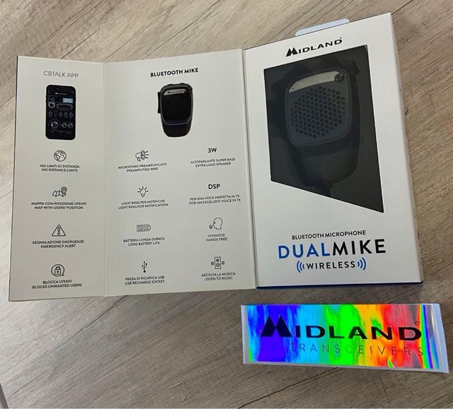 Microfono Midland Dual Mike Wireless Bluetooth
