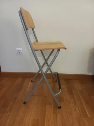 2 Taburetes Plegables Madera y Metal