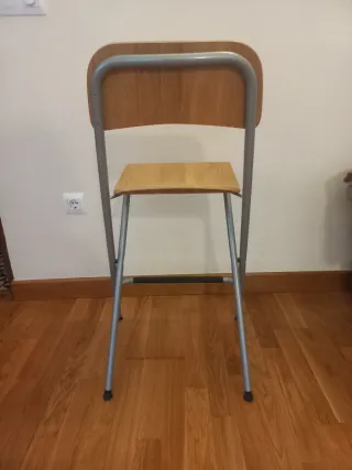 2 Taburetes Plegables Madera y Metal