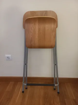 2 Taburetes Plegables Madera y Metal