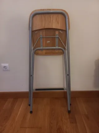 2 Taburetes Plegables Madera y Metal