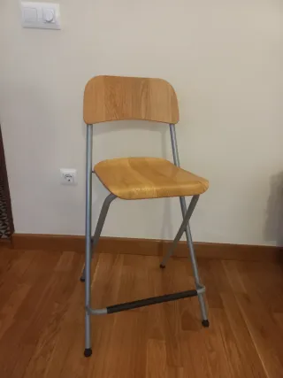 2 Taburetes Plegables Madera y Metal