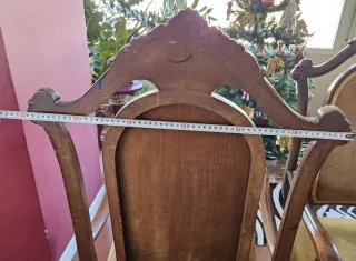 Par de Butacas Antiguas Madera y Terciopelo