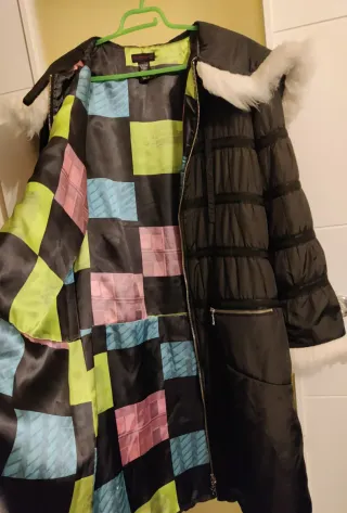 Abrigo Custo Barcelona Negro Multicolor