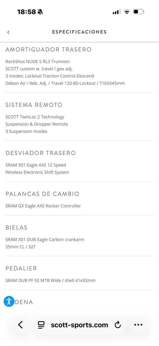 Bicicleta Scott Spark RC World Cup talla L 2023