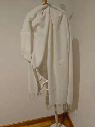 Pashmina lana fría blanca