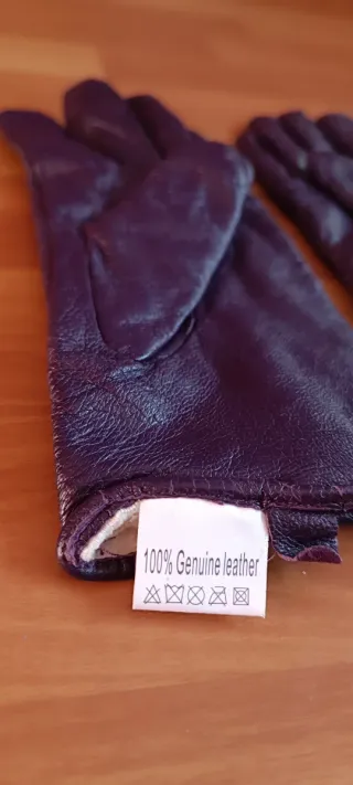 Guantes de piel mujer morado