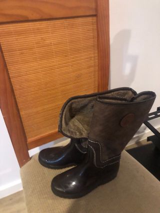 Botas agua niña forro borrego Talla 35