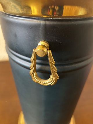 Paragüero Metálico Negro y Dorado