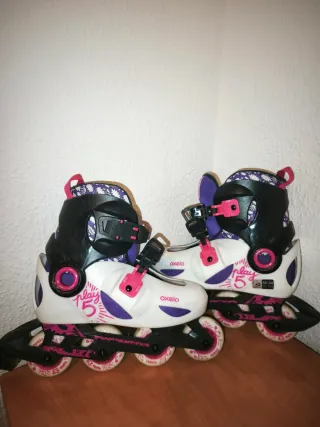 Patines línea Oxelo Play 5 T 32-34 + protecciones