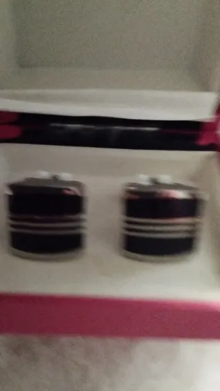 Gemelos Acero Inoxidable Plateado y Negro