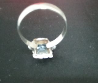 Anillo Plata Piedra Azul Rectangular 200