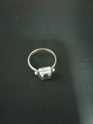 Anillo Plata Piedra Azul Rectangular 200