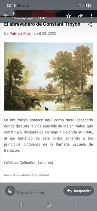 antiguo cuadro paisaje con animales