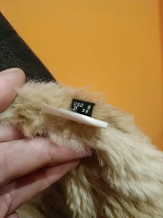 Cappotto denim marrone con pelliccia sintetica