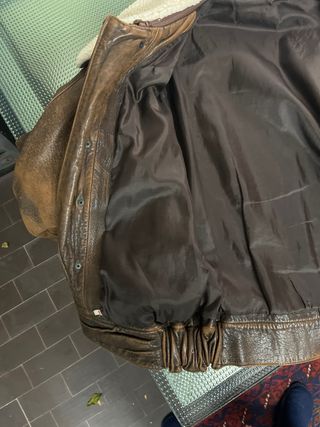 Cazadora Cuero Aviador Marrón