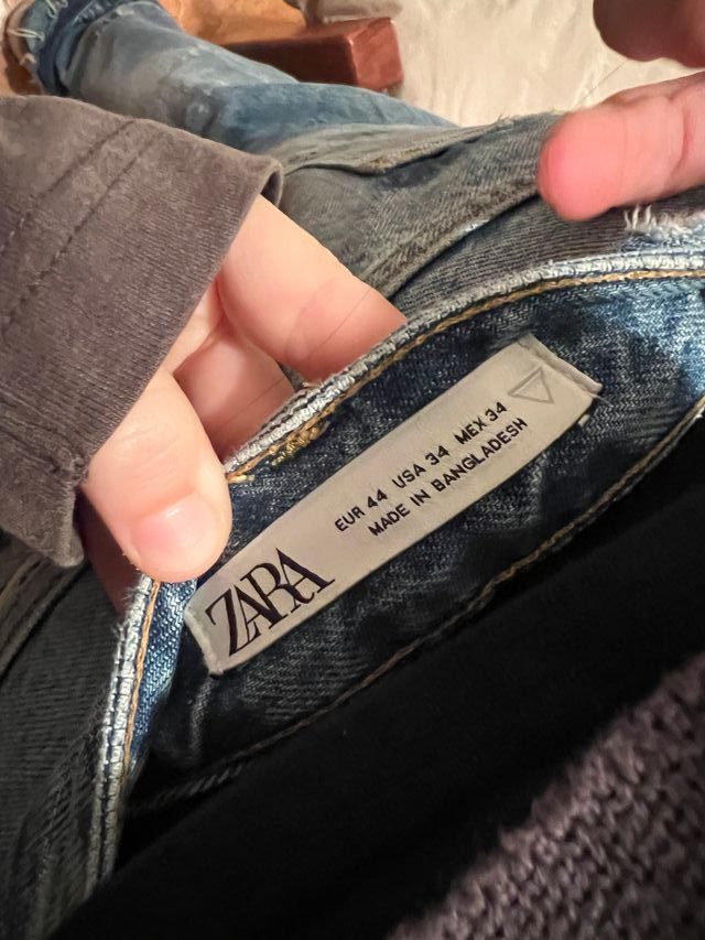 Pantalones Zara Acampanados Azules.