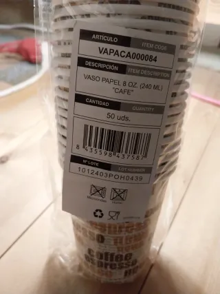 Vasos de papel para café (50 uds)