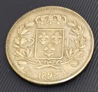 Moneta 2 Franchi Carlo X 1828