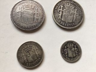 Monedas antiguas España 1870, 1871, 1883