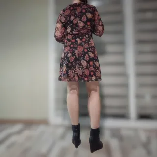 Vestido floral manga larga