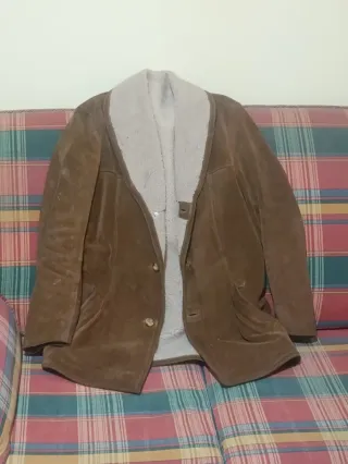 Pelliza hombre beige con borreguillo