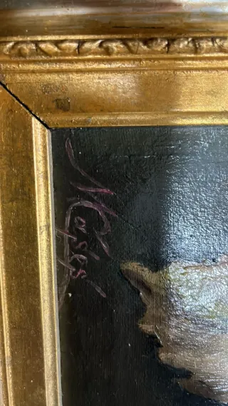 Cuadro de flores antiguo