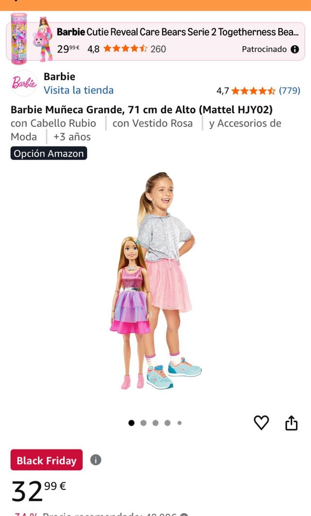 Muñeca Barbie Grande 71 cm