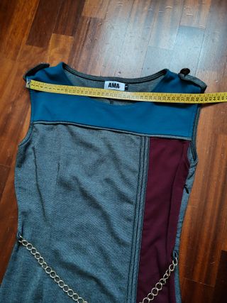 abito tubino tg M grigio bordeaux casual