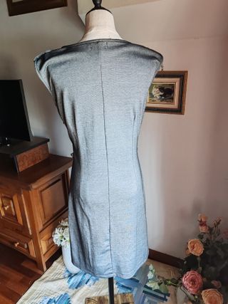 abito tubino tg M grigio bordeaux casual