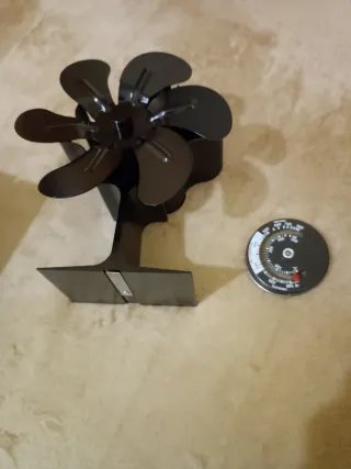 Ventilador estufa leña metal negro
