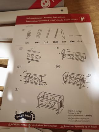 Cuna de muñecas balancín blanca