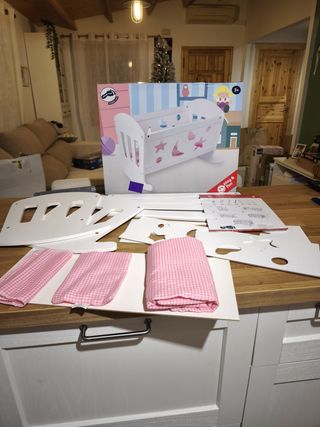 Cuna de muñecas balancín blanca