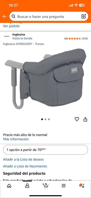 Asiento de mesa bebé Inglesina