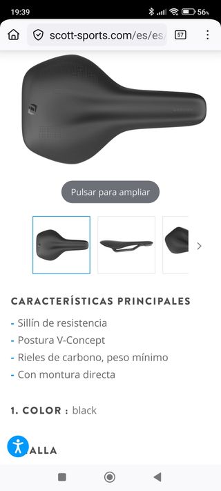 Sillín ciclismo carretera