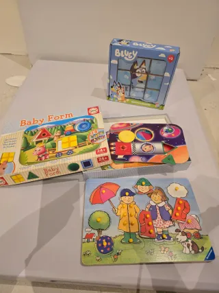 Lote Puzzles Bluey, Formas y Ropa