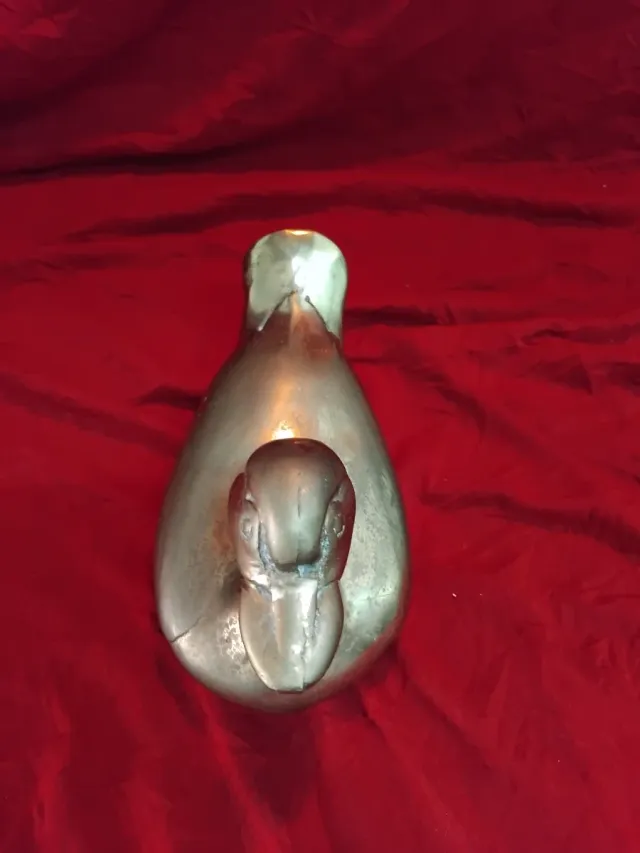 VECCHIO PORTADOCUMENTI IN BRONZO MASSICCIO A FORMA DI PAPERA