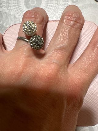 Anillo Plata Ley Ajustable Bolas