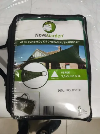 Kit Sombreo NovaGarden Triángulo Verde 3,6m