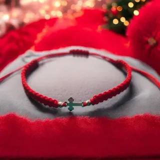 Pulsera Cruz Oro 14k Roja