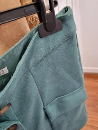 Minifalda Y2K antelina verde turquesa