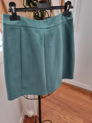 Minifalda Y2K antelina verde turquesa