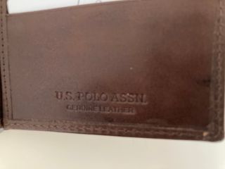 U.S. Polo Assn. Cartera billetera de piel marrón