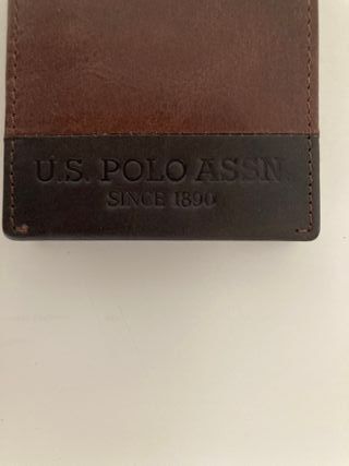 U.S. Polo Assn. Cartera billetera de piel marrón