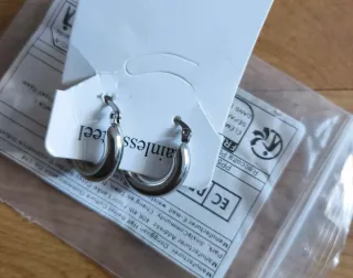 Pendientes Aro Acero Inoxidable Plateado.Nuevos.