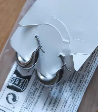 Pendientes Aro Acero Inoxidable Plateado.Nuevos.