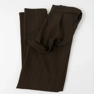 Pantaloni donna a righe verde oliva