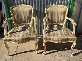 2 Poltrone Vintage Stile Luigi XV