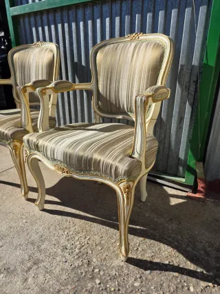 2 Poltrone Vintage Stile Luigi XV